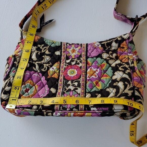 VERA BRADLEY SUZANI FLORAL QUILTED CROSSBODY BAG BLACK PINK BEIGE TAN PURPLE - Picture 8 of 11